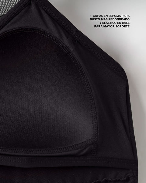 Traje de baño entero con compresión suave y transparencias en escote y abdomen#color_700-negro