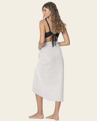 Pareo rectangular multiusos con borlas en las puntas#color_000-blanco
