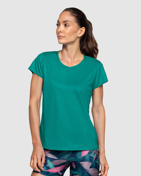 Camiseta deportiva de secado rápido y silueta semiajustada#color_663-verde