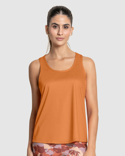 Camiseta deportiva de secado rápido y silueta semiajustada para mujer#color_203-naranja