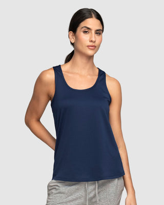 Camiseta deportiva de secado rápido y silueta semiajustada para mujer#color_509-azul