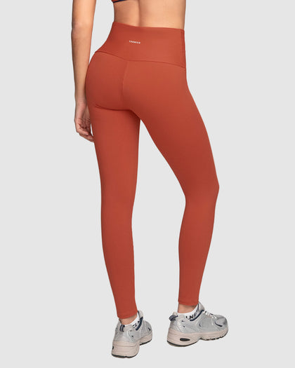 Legging deportivo de compresión con pretina cruzada en forma de V#color_336-rojo-canela