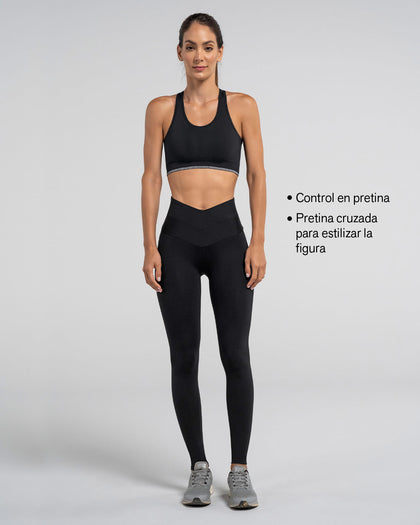 Legging deportivo de compresión con pretina cruzada en forma de V#color_700-negro