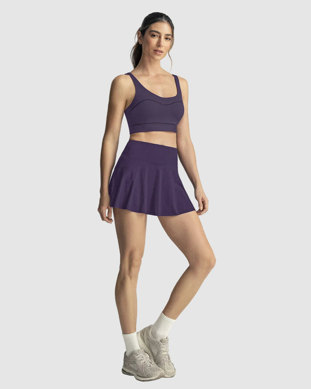 Falda deportiva con short interno con bolsillo