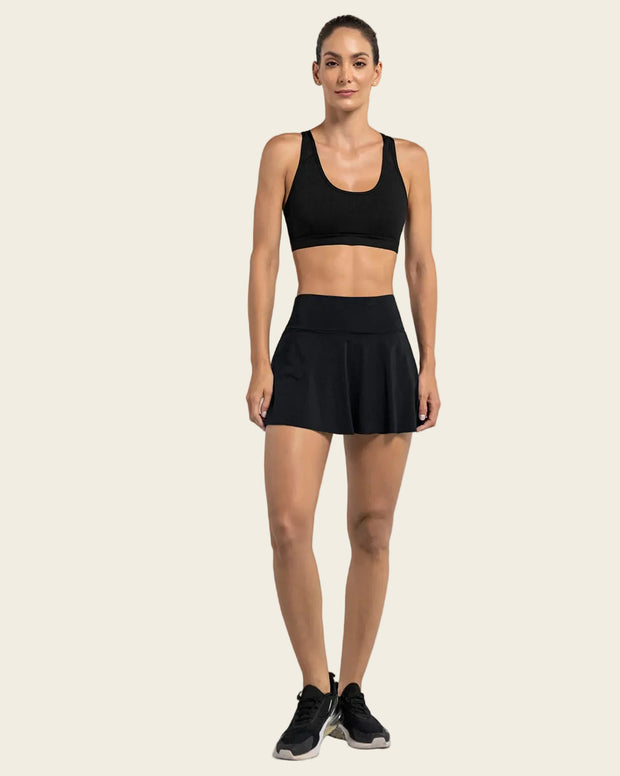 Falda deportiva con short interno con bolsillo