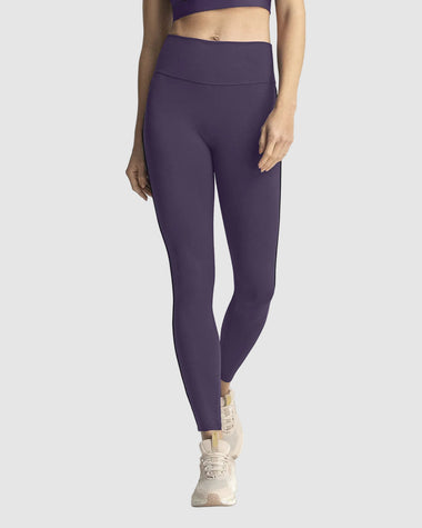 Legging deportivo de compresión con doble capa de tela en pretina#color_450-morado