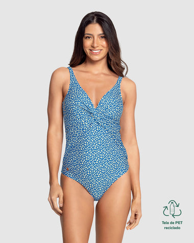 Traje de baño de compresión suave en abdomen y escote profundo en espalda#color_086-estampado-animal-print-azul