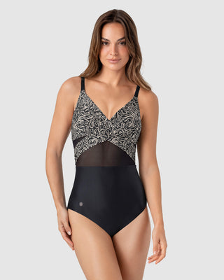 Traje de baño tecnología BIO-PET con tul en abdomen#color_c08-estampado-negro