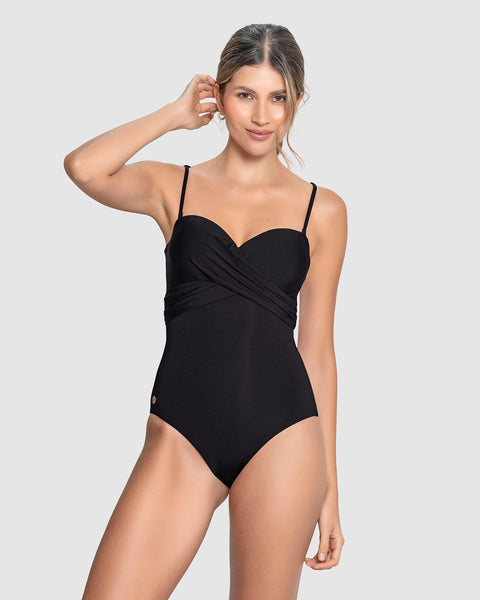 Traje de baño strapless con realce incorporado en las copas#color_700-negro