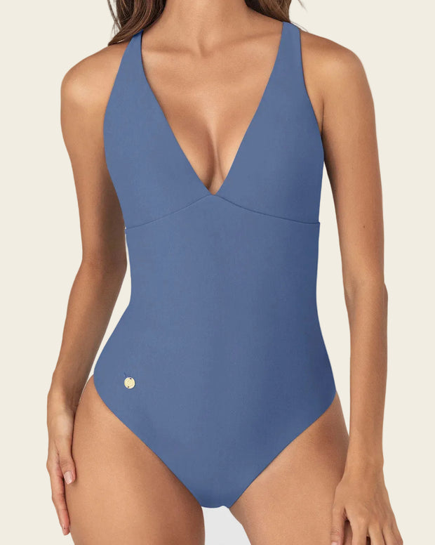 Traje de baño entero escote profundo