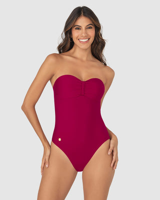 Traje de baño entero con espalda ajustable#color_333-rojo