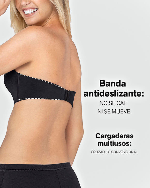 Brasier strapless antigravedad de realce alto sin varilla