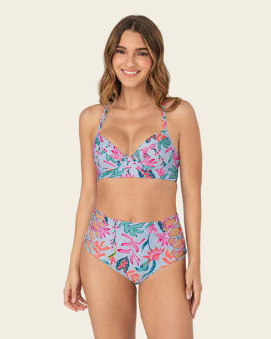 Bikini elaborado con botellas PET recicladas#color_485-estampado-flores