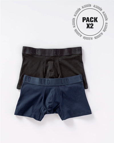 Paquete x2 bóxers cortos en algodón elástico#color_s03-azul-negro