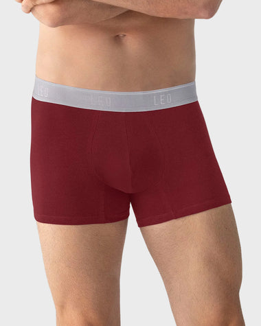 Paquete x2 bóxers cortos en algodón elástico#color_s77-rojo-elastico-gris-gris-elastico-rojo