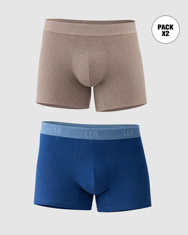 Paquete x2 bóxers cortos en algodón elástico