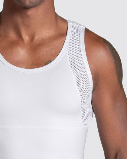 Camiseta manga sisa de compresión fuerte ideal para uso diario con algodón pima#color_000-blanco