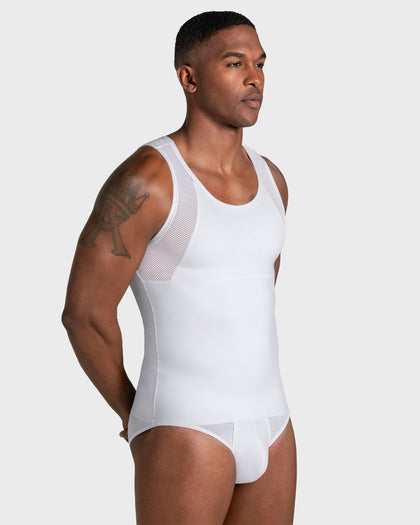 Camiseta manga sisa de compresión fuerte ideal para uso diario con algodón pima#color_000-blanco