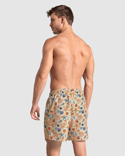 Pantaloneta corta de baño para hombre elaborada con PET reciclado#color_a70-estampado-marino