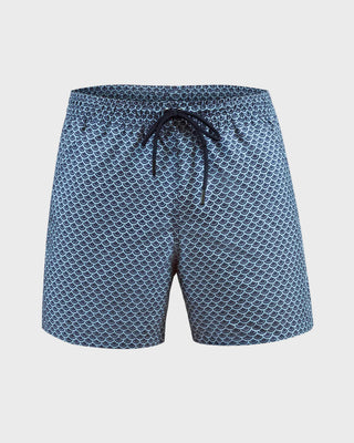 Pantaloneta de baño de 5'' con malla interna y cintura ajustable#color_b00-estampado-azul-oscuro