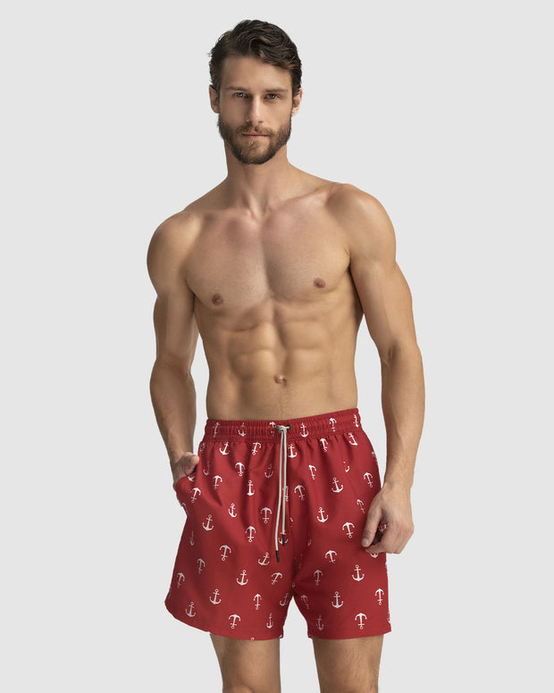Pantaloneta de baño masculina con práctico bolsillo al lado derecho