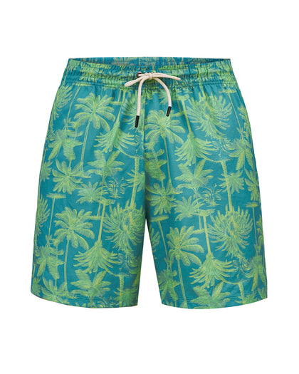 Pantaloneta de baño masculina con práctico bolsillo al lado derecho#color_254-estampado-palmeras