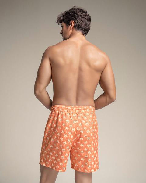 Pantaloneta de baño masculina con práctico bolsillo al lado derecho#color_a00-estampado-palmeras