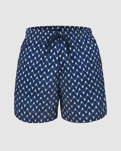 Pantaloneta de baño masculina con práctico bolsillo al lado derecho#color_a02-estampado-azul