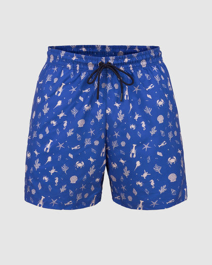 Pantaloneta de baño masculina con práctico bolsillo al lado derecho#color_a04-estampado-azul
