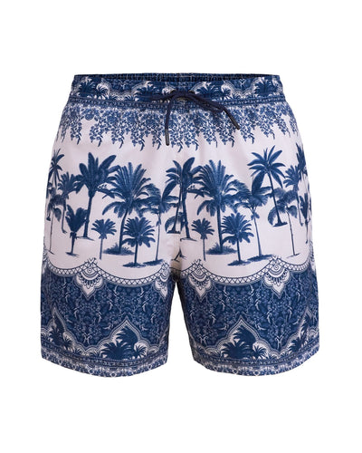 Pantaloneta de baño masculina con práctico bolsillo al lado derecho#color_a54-estampado-palmeras