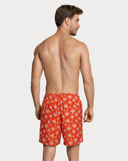 Pantaloneta de baño masculina con práctico bolsillo al lado derecho#color_a70-estampado-palmeras