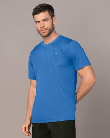 Camiseta deportiva masculina semiajustada de secado rápido#color_528-azul