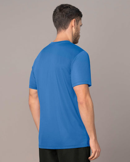 Camiseta deportiva masculina semiajustada de secado rápido#color_528-azul
