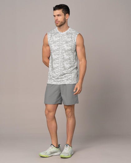 Camiseta manga sisa deportiva y de secado rápido para hombre#color_002-estampado-camuflado-gris