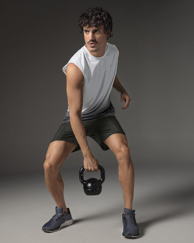 Camiseta manga sisa deportiva y de secado rápido para hombre