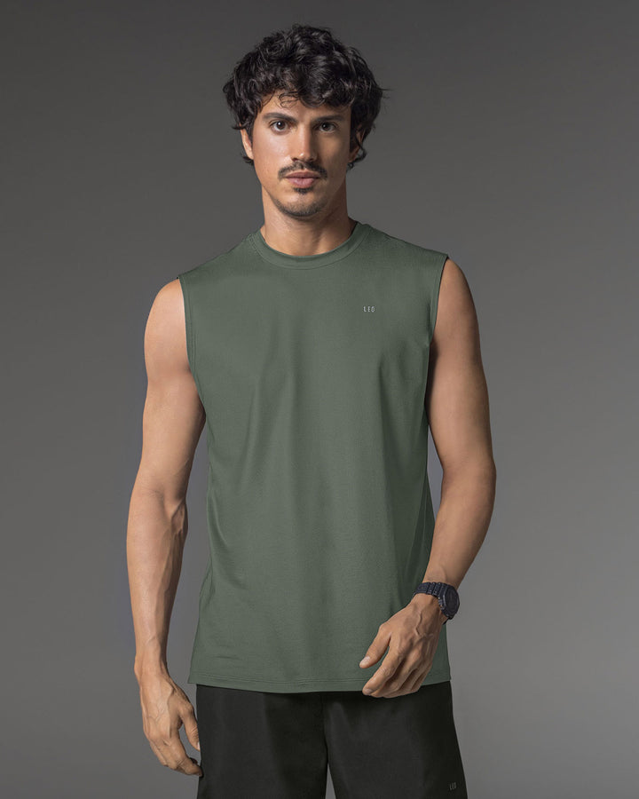 Camiseta manga sisa deportiva y de secado rápido para hombre