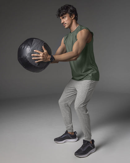 Camiseta manga sisa deportiva y de secado rápido para hombre#color_198-verde-medio