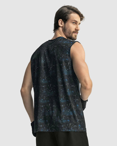 Camiseta manga sisa deportiva y de secado rápido para hombre#color_516-estampado-galaxy-azul