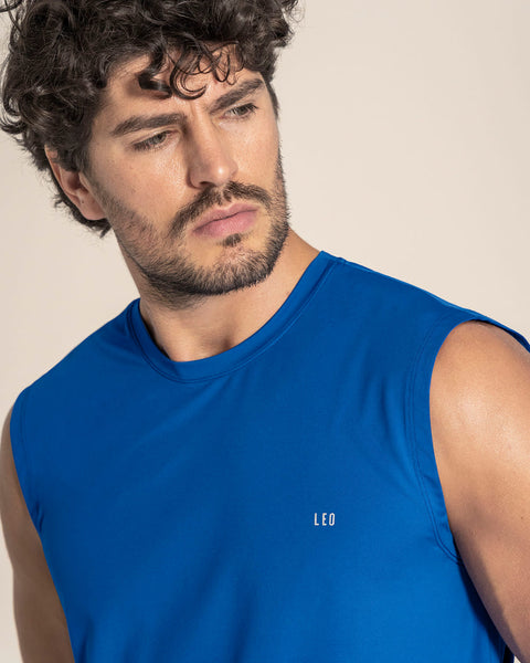 Camiseta manga sisa deportiva y de secado rápido para hombre#color_540-azul