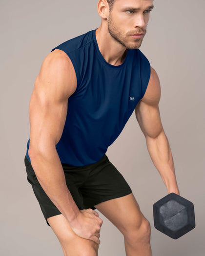 Camiseta manga sisa deportiva y de secado rápido para hombre#color_559-azul-oscuro