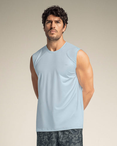 Camiseta manga sisa deportiva y de secado rápido para hombre#color_591-azul-claro