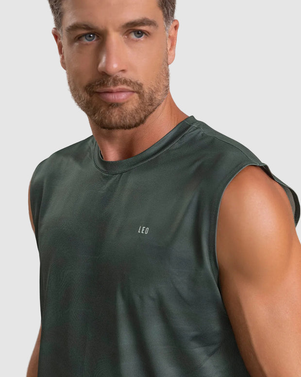 Camiseta manga sisa deportiva y de secado rápido para hombre