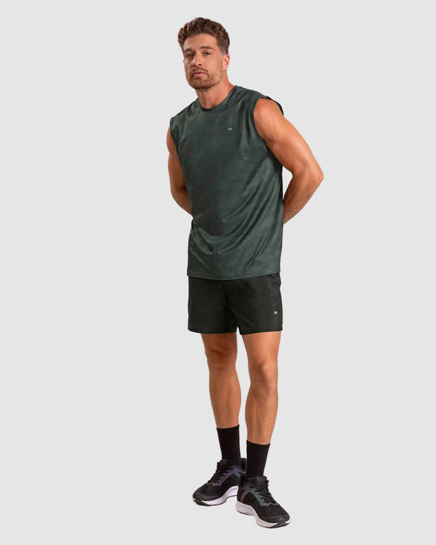 Camiseta manga sisa deportiva y de secado rápido para hombre