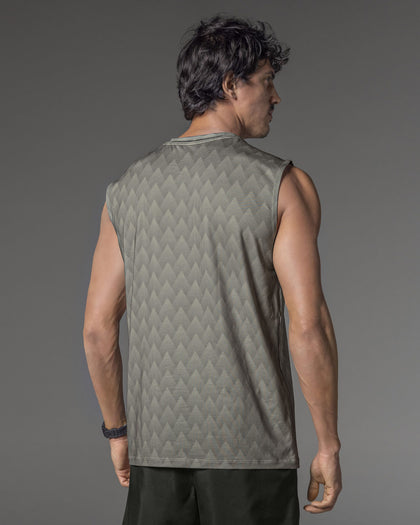 Camiseta manga sisa deportiva y de secado rápido para hombre#color_714-estampado-triangulos