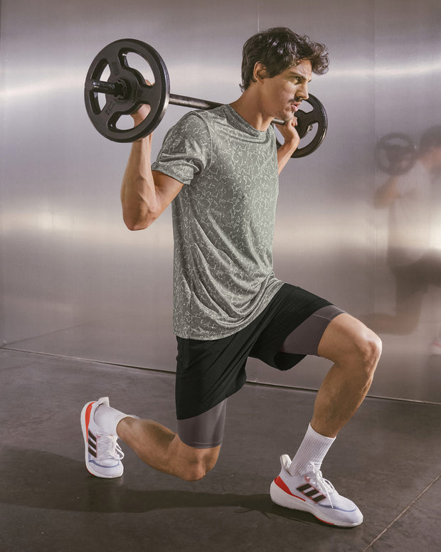Camiseta manga sisa deportiva y de secado rápido para hombre