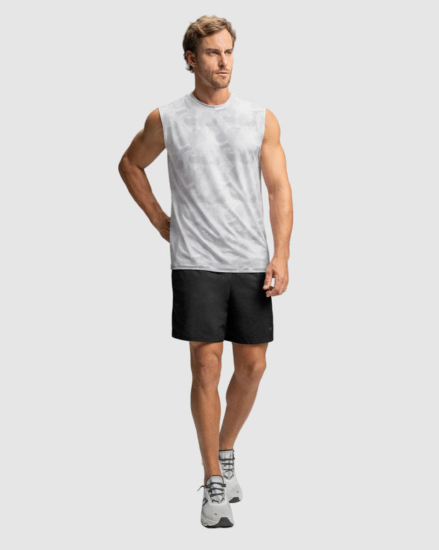 Camiseta manga sisa deportiva y de secado rápido para hombre