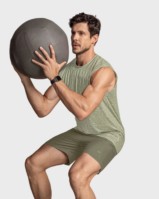 Camiseta manga sisa deportiva y de secado rápido para hombre