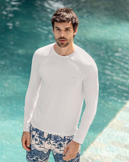 Camiseta deportiva masculina manga larga con protección UV