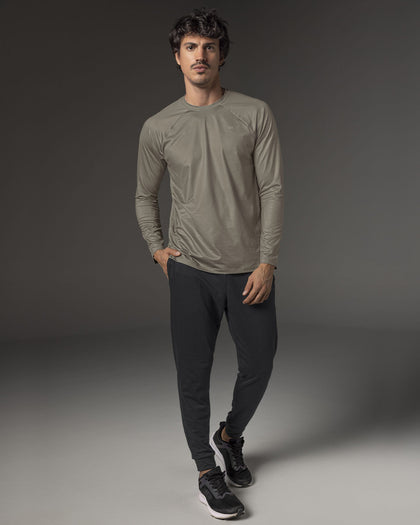 Camiseta deportiva masculina manga larga con protección UV#color_606-arena