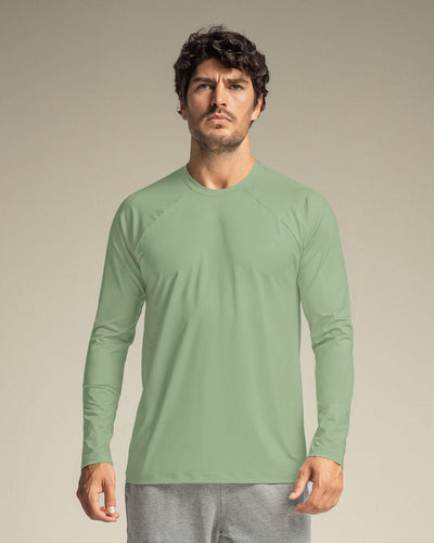 Camiseta deportiva masculina manga larga con protección UV#color_615-verde